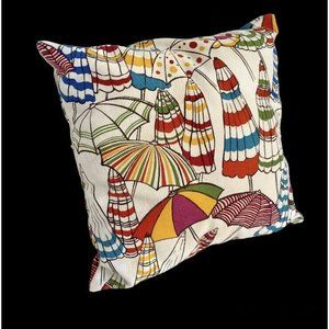 Hard to Find Pottery Barn Throw Pillow Umbrellas Summer retired 16” porch